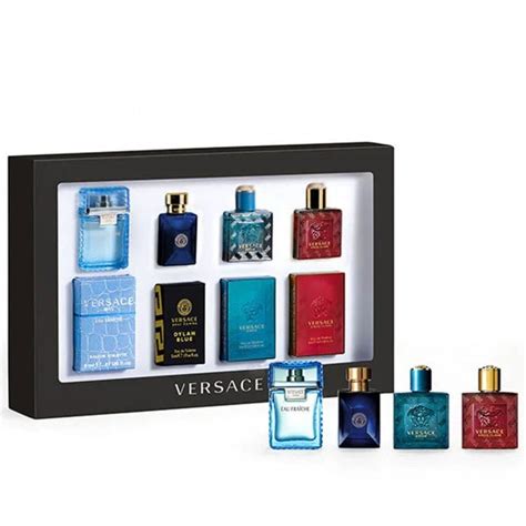 delux miniature versace set size|Versace mini aftershave set boots.